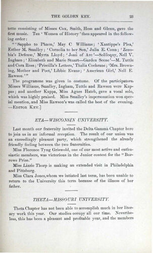 The Chapters: Eta - Wisconsin University, June 1885 (image)